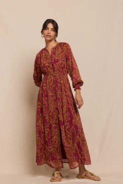 Slowlove Vestidos-Vestido estampado fluído Vermelho