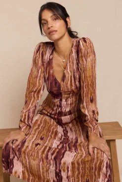 Slowlove Vestidos-Vestido estampado franzido Multicolorido