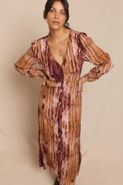 Slowlove Vestidos-Vestido estampado franzido Multicolorido