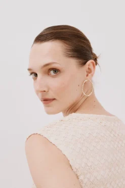 Cortefiel Vestidos-Vestido estruturado com lurex e halter Ecru