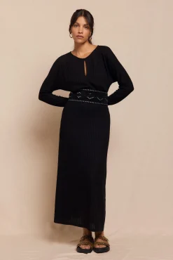 Slowlove Vestidos-Vestido estruturado com manga morcego Preto