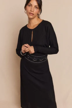 Slowlove Vestidos-Vestido estruturado com manga morcego Preto