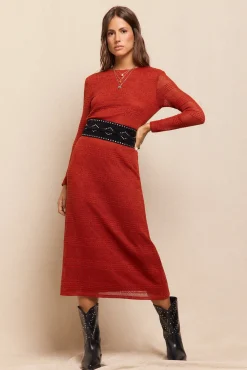 Slowlove Vestidos-Vestido estruturado rústico Laranja