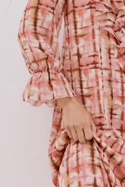 Cortefiel Vestidos-Vestido fluído folhos Multicolorido