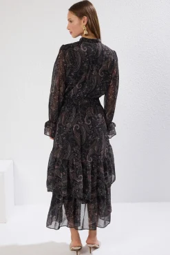 Trendyol Vestidos-Vestido gola halter estampado