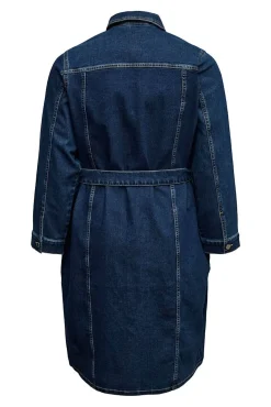 Vero Moda Curve Vestidos-Vestido jeans curto plus size Azul