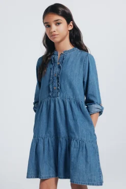 Springfield Kids Vestidos-Vestido jeans para meninas azul