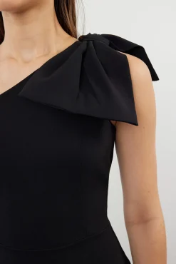 Trendyol Vestidos-Vestido justo de um ombro só preto