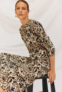 Cortefiel Vestidos-Vestido largo estampado Impressão