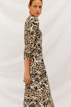 Cortefiel Vestidos-Vestido largo estampado Impress&atilde;o