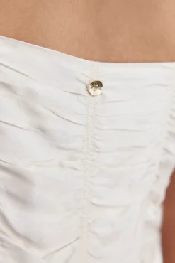 Pedro del Hierro Vestidos-Vestido lingerie com detalhe franzido Beige