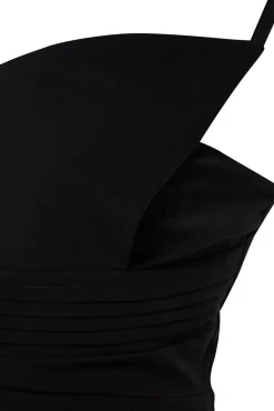 Trendyol Vestidos-Vestido longo assimétrico preto