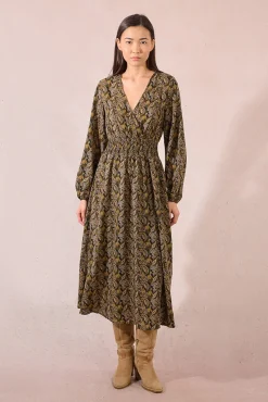 Molly Bracken Vestidos-Vestido longo com estampado e pregas Multicolorido