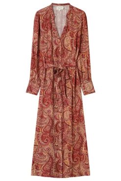 Grace & Mila Vestidos-Vestido longo com estampado de motivos boêmios Vermelho