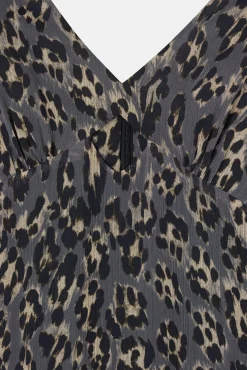 Silbon Vestidos-Vestido longo com estampado animal Azul