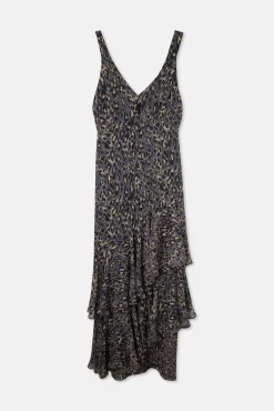 Silbon Vestidos-Vestido longo com estampado animal Azul