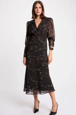 Morgan Vestidos-Vestido longo com mangas bufantes Multicolorido