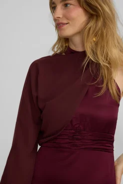 Silbon Vestidos-Vestido longo de capa de cetim Granada