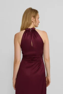 Silbon Vestidos-Vestido longo de capa de cetim Granada