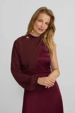 Silbon Vestidos-Vestido longo de capa de cetim Granada