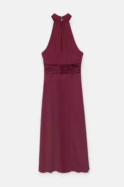 Silbon Vestidos-Vestido longo de capa de cetim Granada