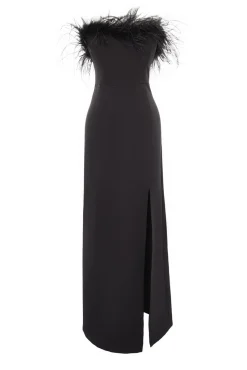 Trendyol Vestidos-Vestido longo de honra até o chão preto
