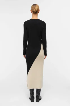 Object Vestidos-Vestido longo de malha Preto