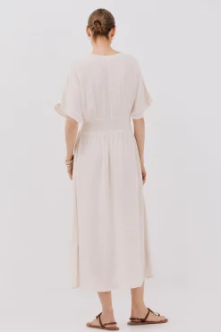 Cortefiel Vestidos-Vestido longo de renda Castanho