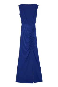 Trendyol Vestidos-Vestido longo drapeado azul
