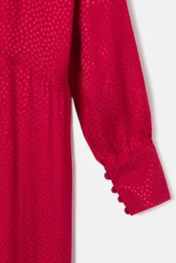 Silbon Vestidos-Vestido longo em jacquard com nó Vermelho