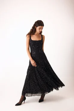 Pedro del Hierro Vestidos-Vestido longo espelhado Preto