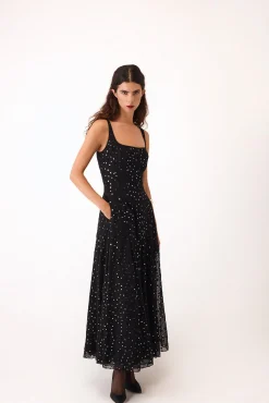 Pedro del Hierro Vestidos-Vestido longo espelhado Preto