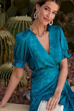 Polín Et Moi Vestidos-Vestido longo estampado Azul