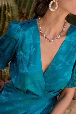 Polín Et Moi Vestidos-Vestido longo estampado Azul