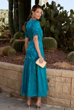 Polín Et Moi Vestidos-Vestido longo estampado Azul