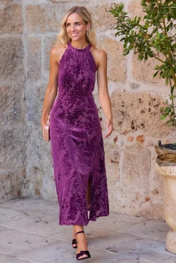 Polín Et Moi Vestidos-Vestido longo estampado Roxo