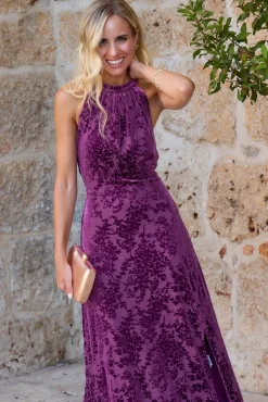 Polín Et Moi Vestidos-Vestido longo estampado Roxo