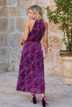 Polín Et Moi Vestidos-Vestido longo estampado Roxo