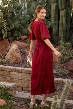 Polín Et Moi Vestidos-Vestido longo estampado Vermelho