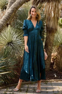 Polín Et Moi Vestidos-Vestido longo estampado Azul