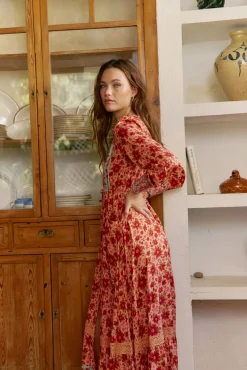 Jaase Vestidos-Vestido longo estampado Arlo da Lilliana Laranja