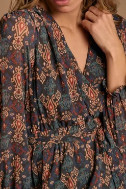 Polín Et Moi Vestidos-Vestido longo estampado esmeralda Multicolorido