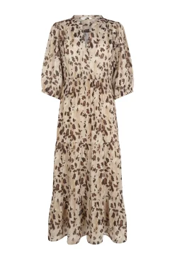 Cortefiel Vestidos-Vestido longo estampado justo Multicolorido