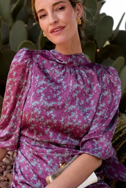 Polín Et Moi Vestidos-Vestido longo estampado MIN Roxo