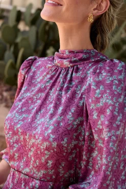 Polín Et Moi Vestidos-Vestido longo estampado MIN Roxo