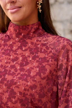 Polín Et Moi Vestidos-Vestido longo floral Vermelho