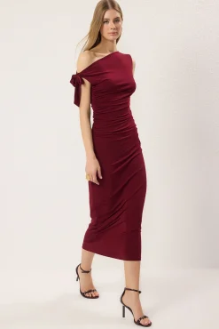 Trendyol Vestidos-Vestido longo justo estampado