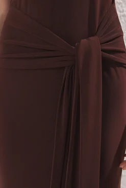 Trendyol Vestidos-Vestido longo justo cru