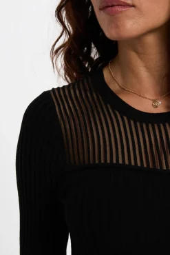 Morgan Vestidos-Vestido longo vazado Preto