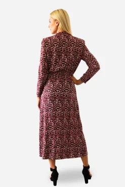 Cuplé Vestidos-Vestido malha de estampado geométrica Multicolorido